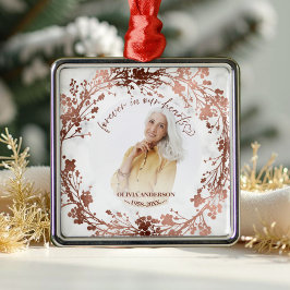 永遠に私たちのハートバラフォイル写真記念 メタルオーナメント