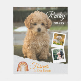 永遠に私たちのハートパーソナライズされたドッグ記念碑 フリースブランケット