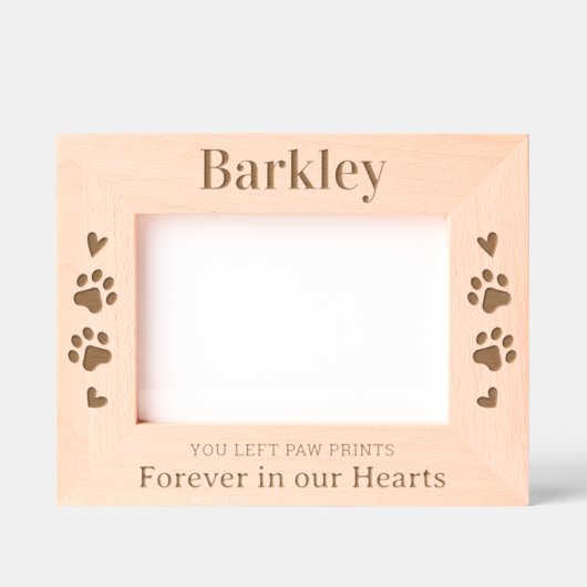 永遠に私たちのハートパーソナライズされたドッグ記念碑 レーザー彫刻フレーム (正面)