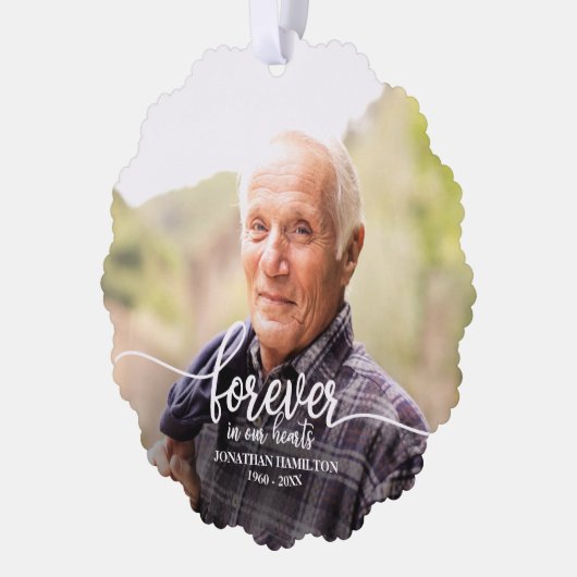 永遠に私たちのハートパーソナライズされた写真記念 オーナメントカード (左)