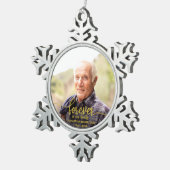 永遠に私たちのハートパーソナライズされた写真記念 スノーフレークピューターオーナメント (右)