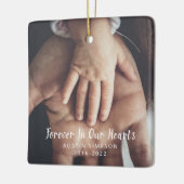 永遠に私たちのハートパーソナライズされた写真記念 セラミックオーナメント (左)