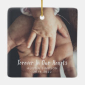 永遠に私たちのハートパーソナライズされた写真記念 セラミックオーナメント (裏面)