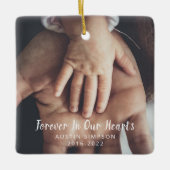 永遠に私たちのハートパーソナライズされた写真記念 セラミックオーナメント (正面)