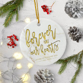 永遠に私たちのハートパーソナライズされた写真記念 セラミックオーナメント