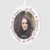 永遠に私たちのハートパーソナライズされた写真追悼碑 オーナメント (正面)