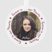 永遠に私たちのハートパーソナライズされた写真追悼碑 オーナメント (正面)