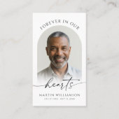 永遠に私たちのハートフォトモダン祈りの言葉カード 名刺 (正面)