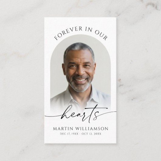 永遠に私たちのハートフォトモダン祈りの言葉カード 名刺 (正面)