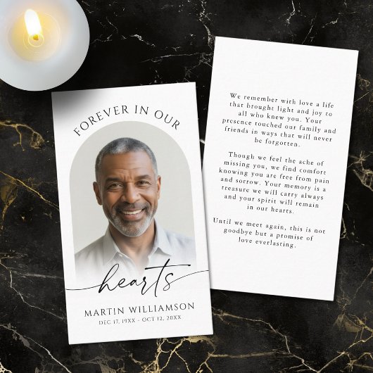 永遠に私たちのハートフォトモダン祈りの言葉カード 名刺