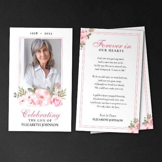 永遠に私たちのハートフローラメモリアルフォトカード