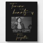 永遠に私たちのハートブラック金ゴールド写真記念 フォトプラーク (正面)