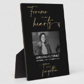 永遠に私たちのハートブラック金ゴールド写真記念 フォトプラーク (側面)