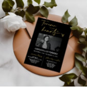 永遠に私たちのハートブラック金ゴールド葬儀メモリアル 招待状