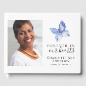 永遠に私たちのハートブルーバタフライ葬儀 ゲストブック (正面)