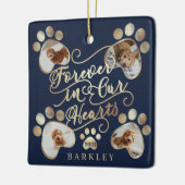 永遠に私たちのハートポープリントフォトペットメモリアル セラミックオーナメント (左)