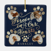 永遠に私たちのハートポープリントフォトペットメモリアル セラミックオーナメント (裏面)