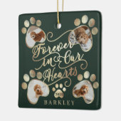 永遠に私たちのハートポープリントフォトペットメモリアル セラミックオーナメント (左)