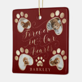 永遠に私たちのハートポープリントフォトペットメモリアル セラミックオーナメント (左)