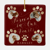 永遠に私たちのハートポープリントフォトペットメモリアル セラミックオーナメント (裏面)