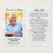 永遠に私たちのハートマーブルメモリアル祈りの言葉カード (正面&裏面)