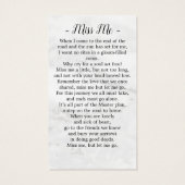 永遠に私たちのハートマーブルメモリアル祈りの言葉カード (裏面)