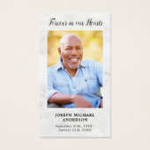 永遠に私たちのハートマーブルメモリアル祈りの言葉カード (正面)