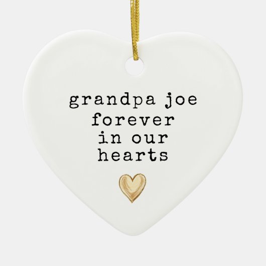 永遠に私たちのハートミニマルハートメモリアル セラミックオーナメント (正面)