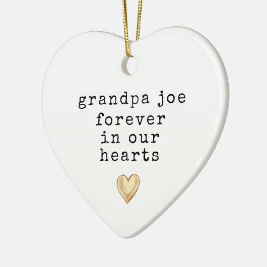 永遠に私たちのハートミニマルハートメモリアル セラミックオーナメント (左)