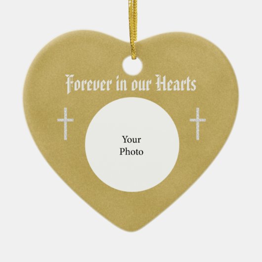 永遠に私たちのハートメモリアルのクリスマスオーナメント セラミックオーナメント (正面)
