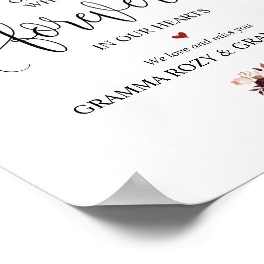 永遠に私たちのハートメモリアルのサイン ポスター (角)