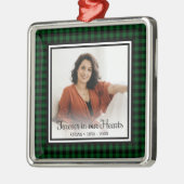 永遠に私たちのハートメモリアルグリーンバッファローチェック メタルオーナメント (左)