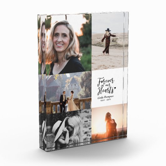永遠に私たちのハートメモリアルコラージュ写真ブロック フォトブロック (左)