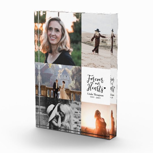 永遠に私たちのハートメモリアルコラージュ写真ブロック フォトブロック (右)