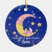 永遠に私たちのハートメモリアルベビーガールクリスマス セラミックオーナメント (正面)