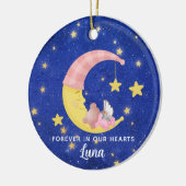 永遠に私たちのハートメモリアルベビーガールクリスマス セラミックオーナメント (左)