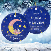 永遠に私たちのハートメモリアルベビーガールクリスマス セラミックオーナメント