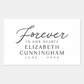 永遠に私たちのハートメモリアルモダンシック 長方形シール (正面)