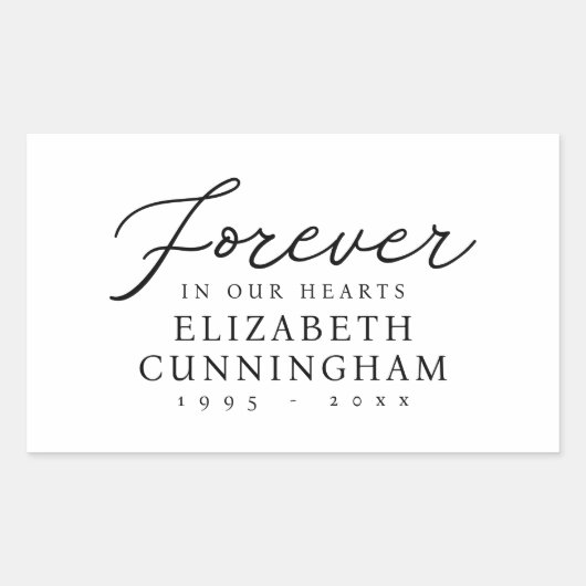 永遠に私たちのハートメモリアルモダンシック 長方形シール (正面)
