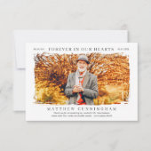 永遠に私たちのハートメモリアルモダンシンプル写真 サンキューカード (正面)