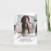 永遠に私たちのハートメモリアルモダン写真 サンキューカード (正面)