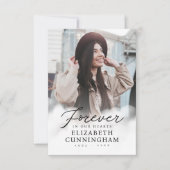 永遠に私たちのハートメモリアルモダン写真 サンキューカード (正面)