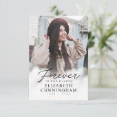 永遠に私たちのハートメモリアルモダン写真 サンキューカード (スタンド正面)