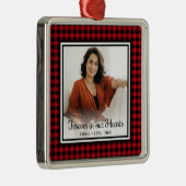 永遠に私たちのハートメモリアルレッドバッファローチェック メタルオーナメント (右)