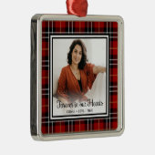 永遠に私たちのハートメモリアルレッドプレイド メタルオーナメント (右)