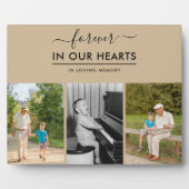 永遠に私たちのハートメモリアル写真ニュートラルベージュ フォトプラーク (正面)