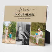 永遠に私たちのハートメモリアル写真ニュートラルベージュ フォトプラーク (側面)