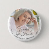永遠に私たちのハートメモリアル写真名グレー 缶バッジ (正面)
