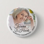 永遠に私たちのハートメモリアル写真名ブラック 缶バッジ (正面)