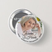 永遠に私たちのハートメモリアル写真名ブラック 缶バッジ (正面&裏面)